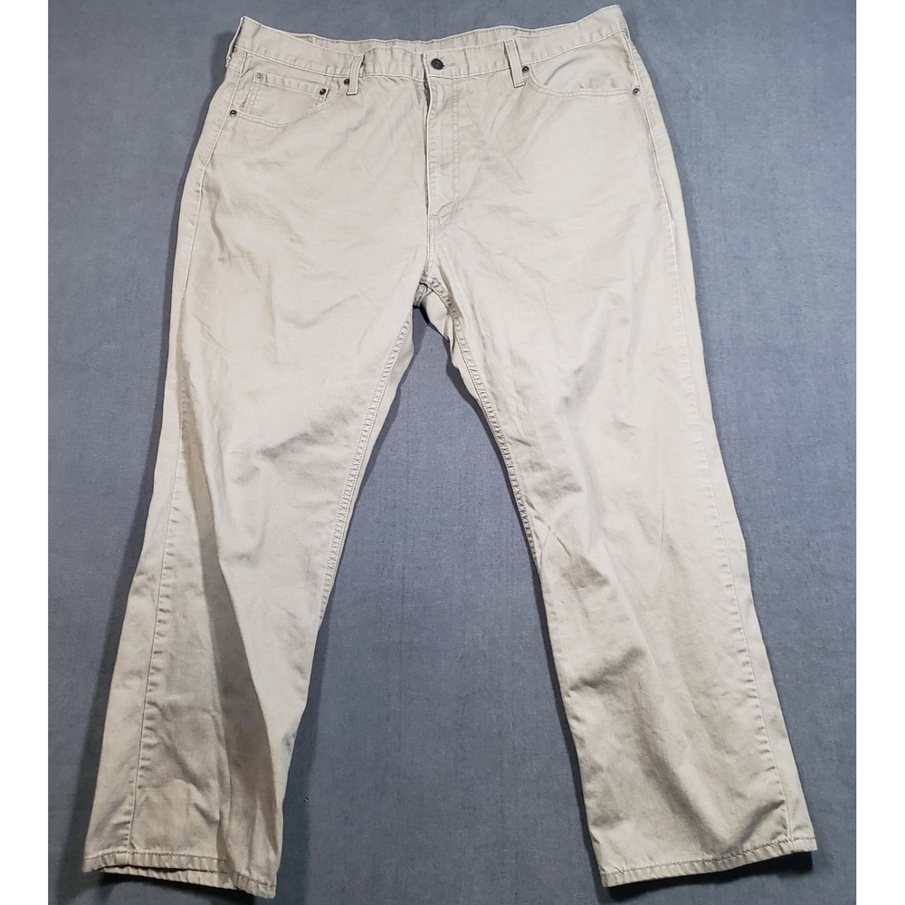 Levi's 559 Relaxed Straight Jeans Mens 44x32 Tan Khaki Cotton Denim Pants